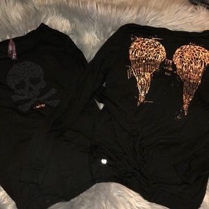 2 Betsey Johnson long sleeve tops size small